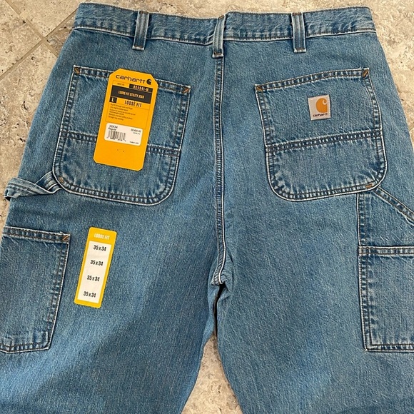Carhartt Other - CARHARTT MEN'S UTILITY JEAN LOOSE FIT 100% COTTON DENIM 35 x 34 blue light wash